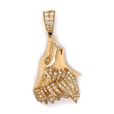 Diamond Wolf Pendant 14K - White Carat - USA & Canada